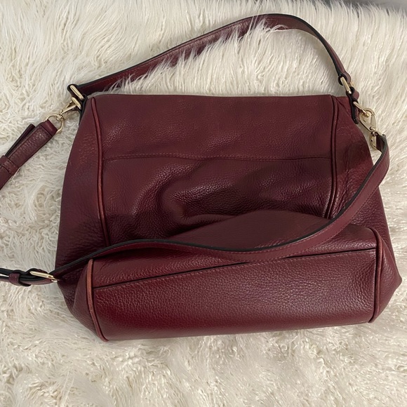 Kate Spade Maroon Handbag Crossbody Suede Leather - Picture 3 of 7